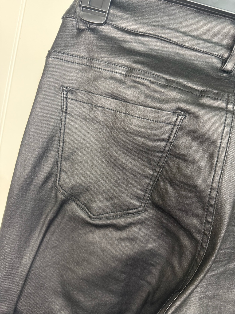 Women's Black Moto Skinny Pants with Zipper Accents - Picture 7 of 10
